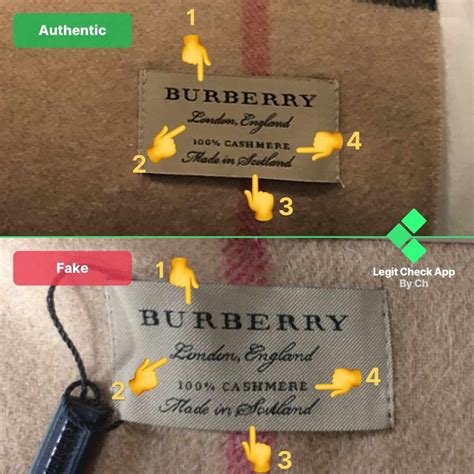 authentic Burberry scarf tag